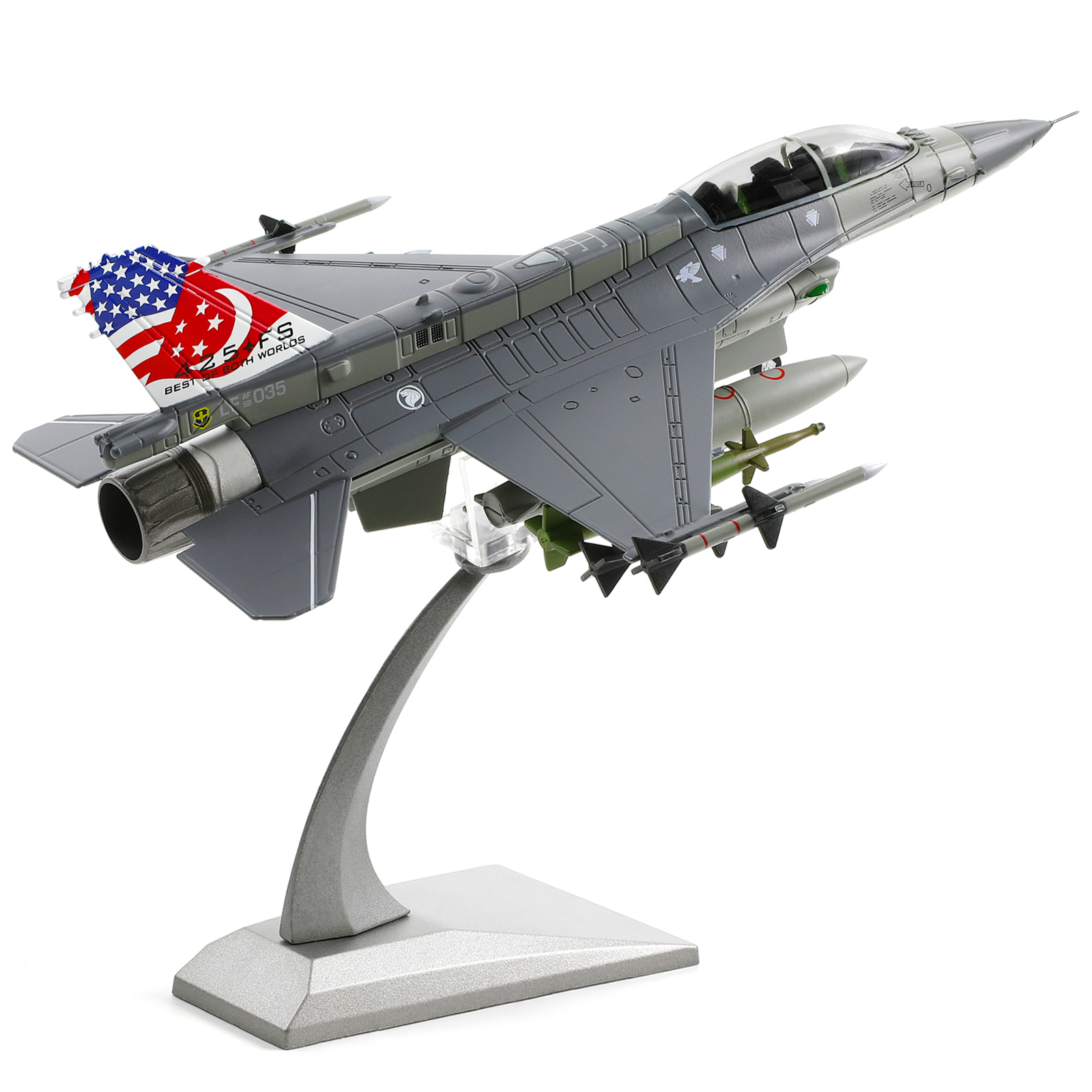 Model Kit Singapore - 1/72 Scale F-16DFighting Falcon Airplane Pre-Build