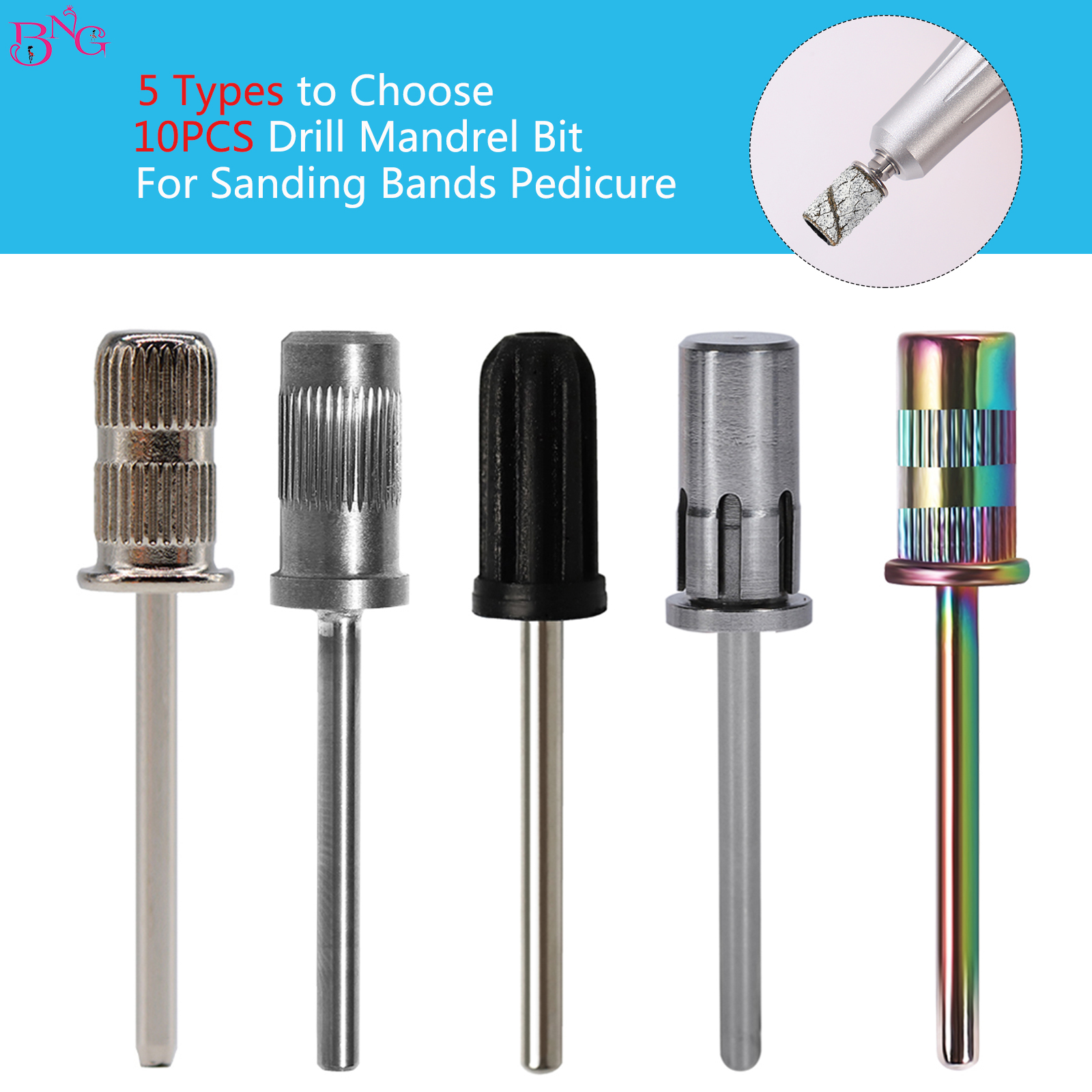 10Pcs Mandrel Bit Rainbow Mani - مراجعة Sanding Stick Set وسعره