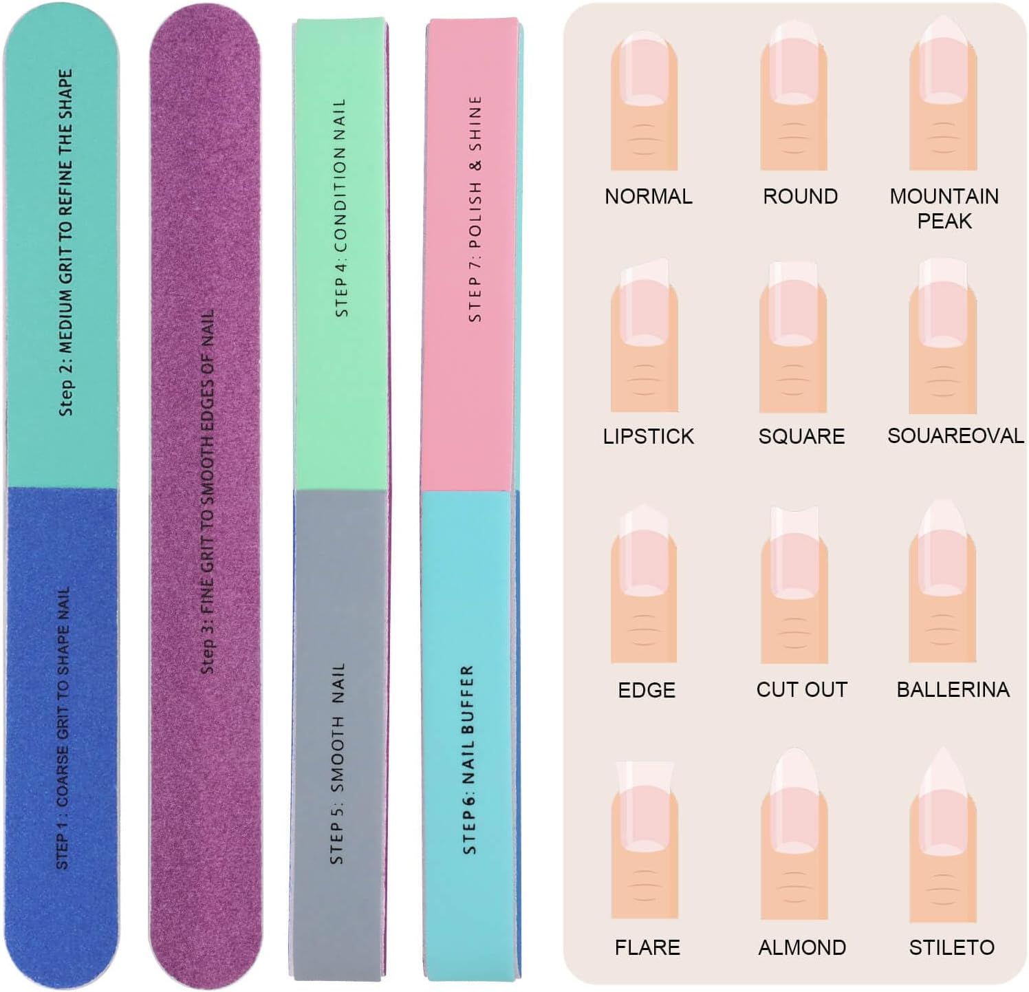 1/5Pcs Nail File Seven Sided P - مراجعة Sanding Stick Set وسعره
