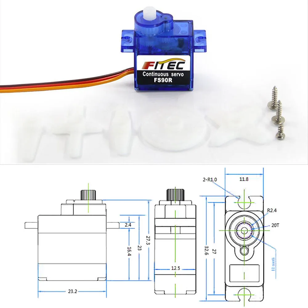 Feetech Mini FS90R Micro Servo - مراجعة Model Kit Ship وسعره