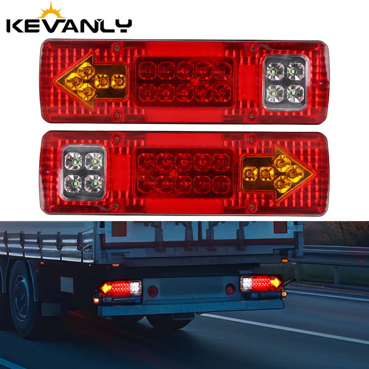 2Pcs 12V 24V 19LED Tail Lights - مراجعة Model Kit Ship وسعره
