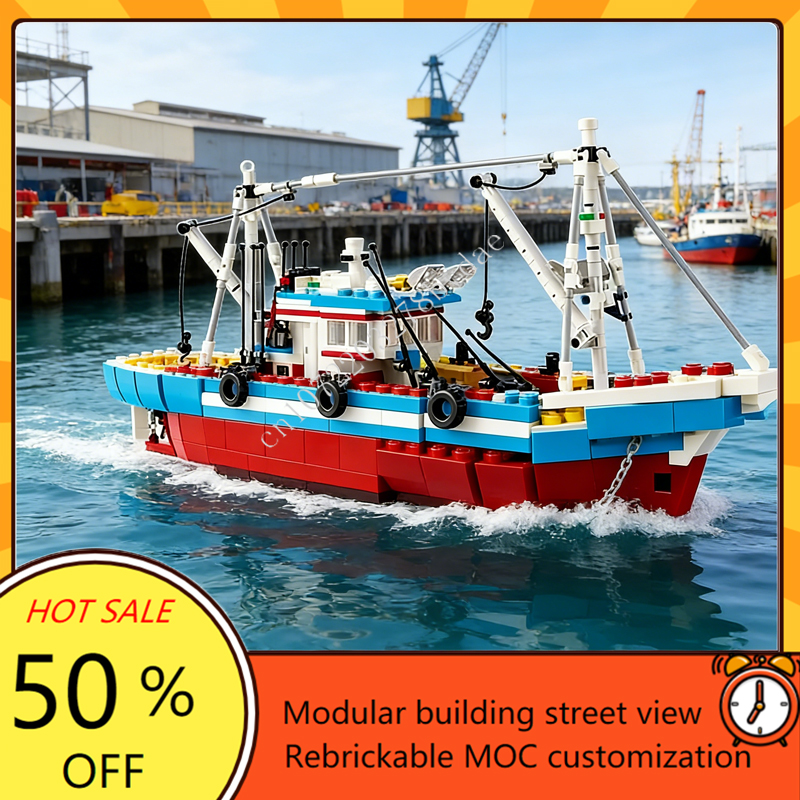 Custom 1600PCS Modular MOC-910 - مراجعة Model Kit Ship وسعره